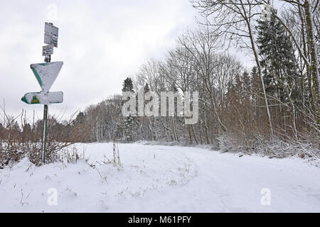 Paysage d'hiver au Jura souabe. Bade-wurtemberg, Allemagne Banque D'Images