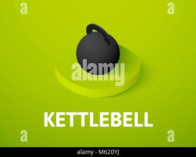 Icône isométrique Kettlebell, isolée sur un fond de couleur Illustration de Vecteur