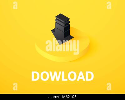 Télécharger l'icône isométrique, isolée sur un fond de couleur Illustration de Vecteur
