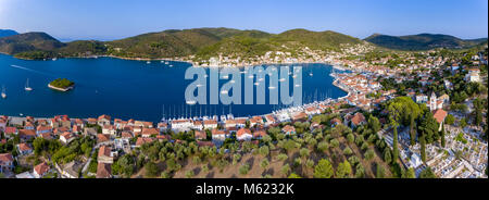 Panorama de l'antenne de Vathy Ithaque Île en Grèce Banque D'Images