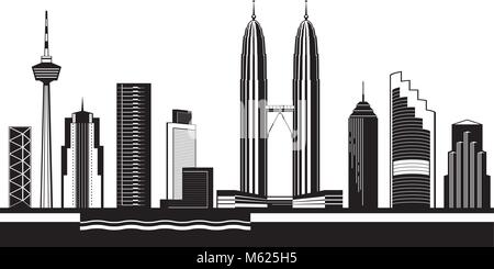 Kuala Lumpur skyline par jour - vector illustration Illustration de Vecteur