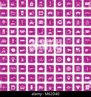 Chargeur 100 icons set rose grunge Illustration de Vecteur