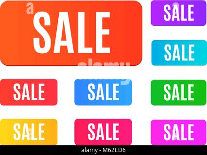 Vente ensemble de tags. Collection d'autocollants colorés isolé Illustration de Vecteur