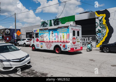 Camion de crème glacée au Wynwood, Miami, Floride, en Amérique du Nord Banque D'Images