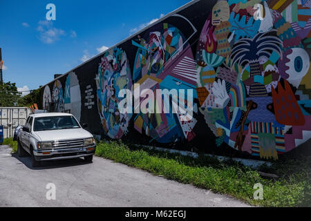 Camion de crème glacée au Wynwood, Miami, Floride, en Amérique du Nord Banque D'Images