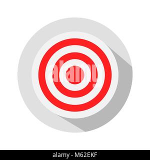 Rouge et blanc simple icône cible circulaire Illustration de Vecteur