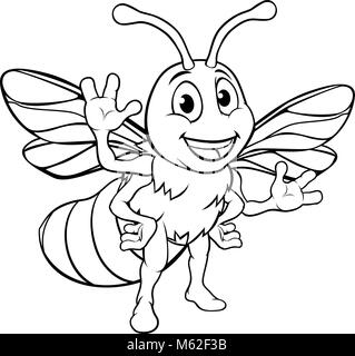 Bee Cartoon Character Illustration de Vecteur