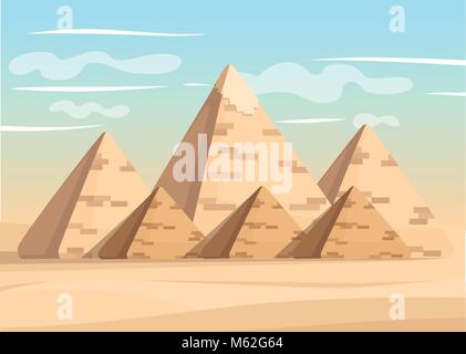 Pyramide de Gizeh pyramides complexes me demande de jour de l'Organisation mondiale de la grande pyramide de Gizeh vector illustration Illustration de Vecteur