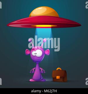 Funny, cute alien avec Big Eye and Ear Illustration de Vecteur