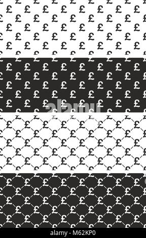 Pound Sign Monnaie jeu de motifs sans couture Illustration de Vecteur