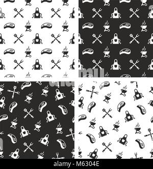 Seamless Pattern Set Barbecue Illustration de Vecteur