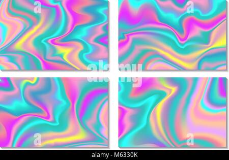 Arrière-plan de la carte holographique. Couleurs de liquide. bannières Effet holographique. La texture d'aluminium. Vector illustration Illustration de Vecteur