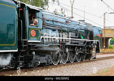 Pretoria, Afrique du Sud, Octobre 01, 2009, Rovos rail conducteur de train à vapeur et Banque D'Images