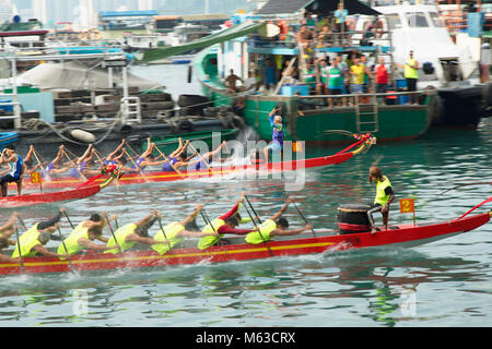 Dragon Boat Race, de Shau Kei Wan, Hong Kong Island, Hong Kong, Chine Banque D'Images