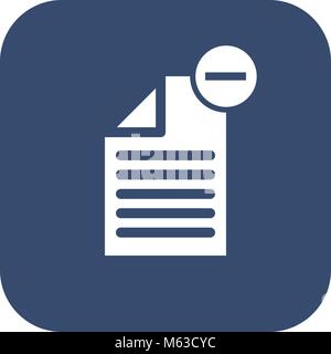 -Supprimer l'icône document-. Modèle plat Illustration de Vecteur