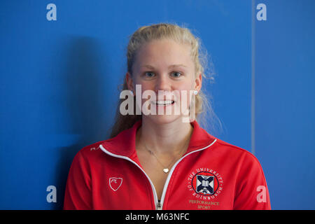 Edimbourg, Ecosse 28 février 2018. Nageurs de haut niveau de l'Université d'Édimbourg seront parmi ceux qui participent à l'événement, qui prend place à la Royal Commonwealth Pool, du jeudi au dimanche (1-4 mars). Photo : Lucy espère Pako Mera/Alamy Live News Banque D'Images