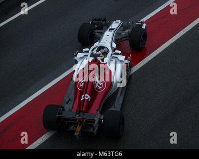 Montmelo, Espagne. 28 Février, 2018. Trois jours d'essais hivernaux de F1 à Barcelone sur le circuit de Catalunya. Marcus Ericsson de Suède la conduite (9) Alfa Romeo Sauber F1 Team C37 Ferrari Crédit : UKKO Images/Alamy Live News Banque D'Images