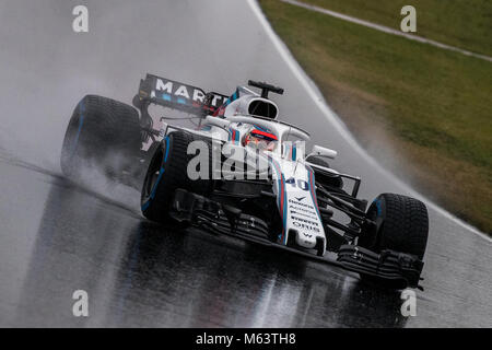 Montmelo, Espagne. 28 Février, 2018. Trois jours d'essais hivernaux de F1 à Barcelone sur le circuit de Catalunya. Williams le Polonais Robert Kubica durs sur le circuit de Catalunya. Credit : UKKO Images/Alamy Live News Banque D'Images