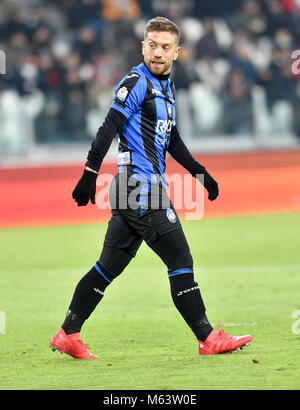 Turin, Italie. 28 Février, 2018. Alejandro Gomez (Atalanta B.C.), au cours de la Juventus contre l'Atalanta Coppa Italia, demi-finale, au Stade Allianz le 28 février 2018 à Turin, Italie. Crédit : Antonio Polia/Alamy Live News Banque D'Images