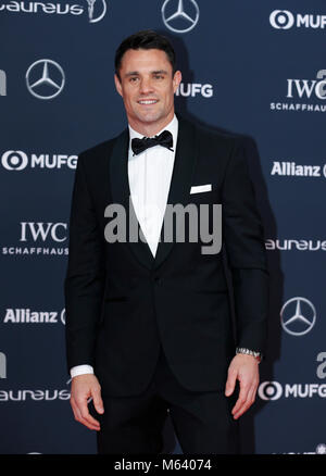 Monaco. Feb 27, 2018. La Nouvelle-Zélande de rugby Dan Carter arrive à la Laureus World Sports Awards 2018 à Monaco, le 27 février 2018. Credit : Ye Pingfan/Xinhua/Alamy Live News Banque D'Images