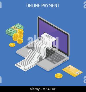 Les achats sur Internet et les paiements en ligne Concept Illustration de Vecteur