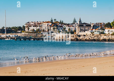 Cascais Panorama avec la plage et la promenade à Cascais, Portugal Banque D'Images