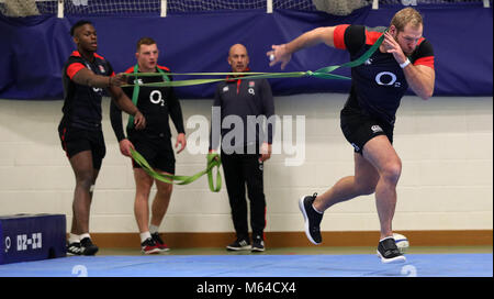 L'Angleterre, James Haskell durant la session de formation à St Edward's School, Oxford. Banque D'Images