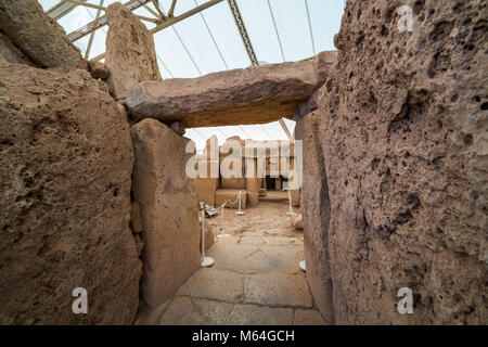 Mnajdra, de Malte, de l'Europe. Banque D'Images