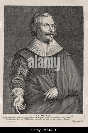 Gravure portrait de Simon de Vos, après Anthony Van Dyck Banque D'Images