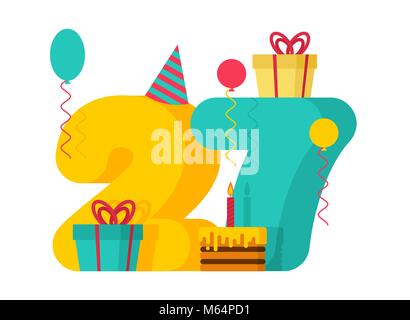 Joyeux Anniversaire 23 Ans Carte De Vœux 23e Anniversaire Du Modele Vingt Trois Nombre Et Festif Du Gateau Avec Bougie Ballon Et Gi Image Vectorielle Stock Alamy