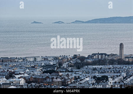 Sur la photo : maisons de la Brynmill et zones Sandfields causé par la "bête de l'Est' à Swansea, Pays de Galles, Royaume-Uni. Mercredi 28 Février Banque D'Images