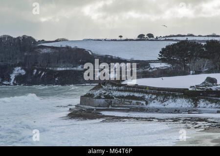 Tempête de neige envoie à la côte de Falmouth Banque D'Images