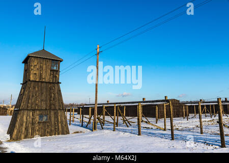 Tours de garde dans le camp de concentration de Majdanek à Lublin, Pologne Banque D'Images
