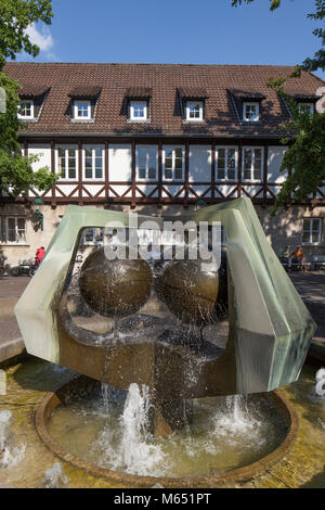 Maison à colombages et à Ballhof Spare, Hanovre, Basse-Saxe, Allemagne, Europe Je suis Ballhof Fachwerkhaus mit Brunnen, Hannover, Niedersachs Banque D'Images