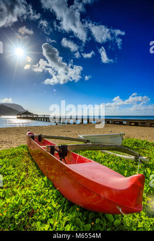 Baie d'Hanalei sur Kauai Banque D'Images