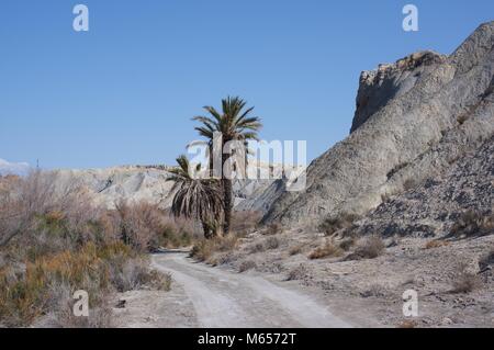 Vues des régions sauvages du désert de Tabernas, Almeria, Espagne Banque D'Images