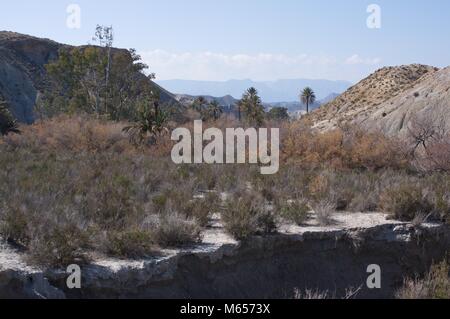 Vues des régions sauvages du désert de Tabernas, Almeria, Espagne Banque D'Images