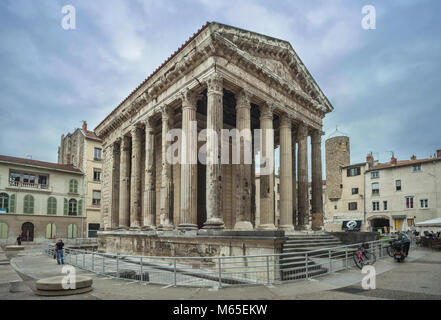 Augusto et Livia temple, Vienne France Banque D'Images