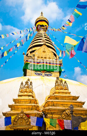 Swayambhunath Stupa dans Monkey temple , Katmandou, Népal. Banque D'Images