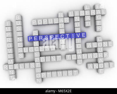Perspective 3d imagen en nuage de mots Banque D'Images