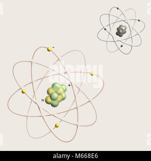 Structure atomique planétaire - particules élémentaires théorie physique Banque D'Images