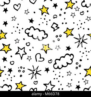 Motif transparent vecteur Doodle Illustration de Vecteur