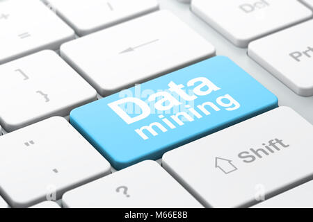 Concept de données : Data Mining sur clavier de l'ordinateur de l'arrière-plan Banque D'Images