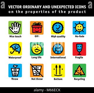 Définir les propriétés de couleur des icônes de produits Illustration de Vecteur