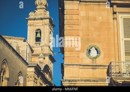 Dans l'architecture typiquement maltais Mdina - Malte ville Banque D'Images