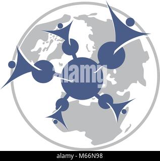 Communauté mondiale Logo Design Template Vector Illustration de Vecteur