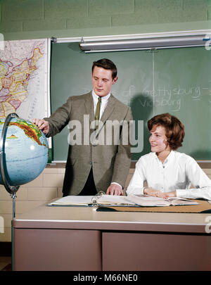 1960 2 ÉTUDIANTS EN CLASSE TEEN BOY STAND BY GLOBE GIRL ASSIS AU BUREAU SITE TABLEAU HIGH SCHOOL - KS2012 HAR001 HARS D'ÉQUIPE COMMUNICATION DE L'INFORMATION VIE DEUX PERSONNES DE RACE BLANCHE FEMELLES ASSIS COPIE Espace demi-longueur d'AMITIÉ ADOLESCENTE TEENAGE BOY INDOORS NOSTALGIE GÉOGRAPHIE 16-17 ans 18-19 ans SAVOIR ÉCOLE de croissance des juvéniles mâles adolescents CAUCASIAN ETHNICITÉ CAMARADES OLD FASHIONED PERSONNES ÉTUDES SOCIALES Banque D'Images