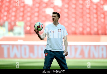 Varsovie, Pologne - 17 juin 2015 : EURO 2016 EURO France Football Cup Qualifiers l'Ecosse contre la Géorgie o/p Wojciech Szczesny Banque D'Images