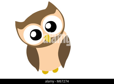 Assez peu Cute Cartoon owl Banque D'Images