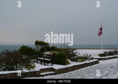 Cornish Riviera. 1er mars, 2108. UK : Météo station de sauvetage de Penlee, Newlyn. Credit : Lucy Piper/Alamy Live News Banque D'Images